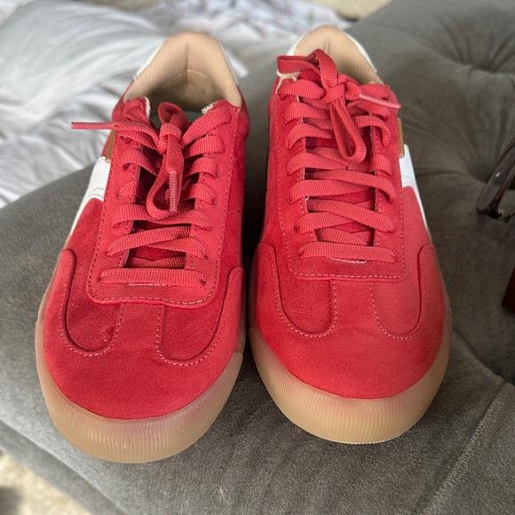 NWOB Dr. Scholl's Coral Red and White Platform Sneakers - Picture 9 of 10